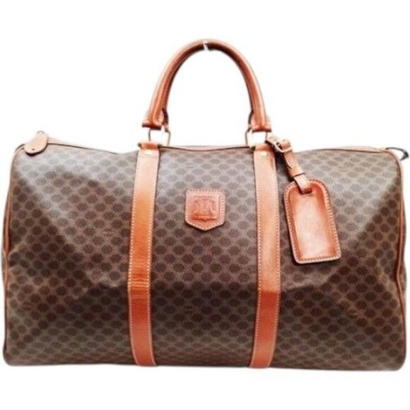 (L3) Authentic Celine Travel Bag Brown PVC Luxury Vintage Designer Handbag - Picture 1 of 9